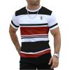 image:imageFloerns Mens Striped Print Color Block Short Sleeve T Shirt Crewneck Summer Tee ShirtsBlack and Red