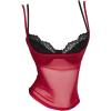 image:imageFloerns Womens 2 Piece Sheer Mesh Spaghetti Strap Y2k Cami Top with Lace BraletteRed and Black