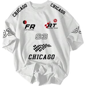 image:imageFloerns Mens Jersey Letter Print Graphic Oversized T Shirt Short Sleeve Crewneck Casual Football Jersey ShirtsWhite Ivory