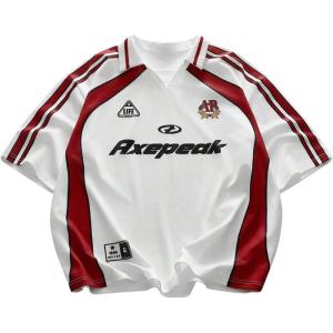 image:imageFloerns Mens Y2k Graphic Short Sleeve Shirts Striped Collared Streetwear Golf ShirtsWhite