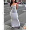 image:imageFloerns Womens Backless Cami Dress Spaghetti Strap Bodycon Summer Going Out Maxi DressesGrey