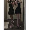 image:imageFloerns Womens Backless Stain Spaghetti Strap Cowl Neck Bodycon Mini Party Cami DressBlack