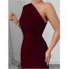 image:imageFloerns Womens Elegant One Shoulder Maxi Dress Fishtail Bodycon Formal Wedding Guest DressesBurgundy