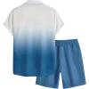 image:imageFloerns Mens 2 Piece Outfit Hawaiian Button Down Shirts and Shorts SetTeal Blue