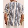 image:imageFloerns Mens Boho Geo Print Short Sleeve Shirts Drop Shoulder Summer Casual Shirt Top