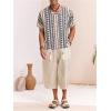 image:imageFloerns Mens Boho Geo Print Short Sleeve Shirts Drop Shoulder Summer Casual Shirt Top