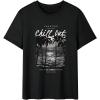 image:imageFloerns Mens Graphic Tees Short Sleeve Letter Print Crewneck Summer T ShirtsBlack
