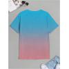 image:imageFloerns Mens Hawaiian Summer Beach Vacation Causal T Shirts Ombre Tropical Print Crewneck Short Sleeve Tee Shirts TopsBlue Pink
