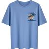 image:imageFloerns Mens Hawaiian Summer Beach Vacation Causal T Shirts Ombre Tropical Print Crewneck Short Sleeve Tee Shirts TopsLight Blue Tropical
