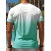 image:imageFloerns Mens Hawaiian Summer Beach Vacation Causal T Shirts Ombre Tropical Print Crewneck Short Sleeve Tee Shirts TopsLight Mint Green