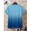 image:imageFloerns Mens Hawaiian Summer Beach Vacation Causal T Shirts Ombre Tropical Print Crewneck Short Sleeve Tee Shirts TopsMint Blue