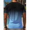 image:imageFloerns Mens Hawaiian Summer Beach Vacation Causal T Shirts Ombre Tropical Print Crewneck Short Sleeve Tee Shirts TopsSky Blue