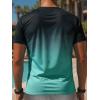 image:imageFloerns Mens Hawaiian Summer Beach Vacation Causal T Shirts Ombre Tropical Print Crewneck Short Sleeve Tee Shirts TopsTurquoise