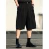 image:imageFloerns Mens Pleated Shorts Wide Leg Loose Fit Casual Bermuda Dress ShortsBlack