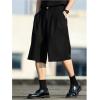 image:imageFloerns Mens Pleated Shorts Wide Leg Loose Fit Casual Bermuda Dress ShortsBlack