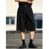 image:imageFloerns Mens Pleated Shorts Wide Leg Loose Fit Casual Bermuda Dress ShortsBlack