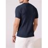 image:imageFloerns Mens Ribbed Knit T Shirt Short Sleeve Crew Neck Casual Slim Fit Tee TopDark Blue