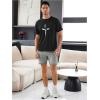 image:imageFloerns Mens Summer Christian Cross Graphic Print Short Sleeve Jesus T Shirts Crewneck Tee TopsBlack Cross