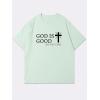 image:imageFloerns Mens Summer Christian Cross Graphic Print Short Sleeve Jesus T Shirts Crewneck Tee TopsLight Mint Green