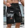 image:imageFloerns Mens Y2k Graphic Print Bermuda Jorts Grunge Distressed Denim Jean ShortsBlack