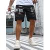 image:imageFloerns Mens Y2k Graphic Print Bermuda Jorts Grunge Distressed Denim Jean ShortsBlack