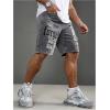 image:imageFloerns Mens Y2k Graphic Print Bermuda Jorts Grunge Distressed Denim Jean ShortsGrey