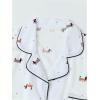 image:imageFloerns Womens 2 Piece Pajama Set Animal Print Button Down Shirts and Shorts SetsWhite