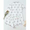 image:imageFloerns Womens 2 Piece Pajama Set Animal Print Button Down Shirts and Shorts SetsWhite