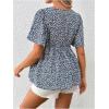 image:imageFloerns Womens Maternity Casual Summer Spring Vacation Ruffle Flowy V Neck Short Sleeve Button Front Peplum Blouse TopBlue B