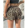 image:imageFloerns Womens Plus Size Asymmetrical Skorts High Waisted Skirts ShortsBrown Leopard