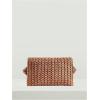 image:imageFloerns Womens Woven Straw Envelope Fringe Trim Rattan Beach Clutch HandbagBrown