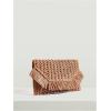image:imageFloerns Womens Woven Straw Envelope Fringe Trim Rattan Beach Clutch HandbagBrown