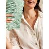 image:imageFloerns Womens Woven Straw Envelope Fringe Trim Rattan Beach Clutch HandbagGreen
