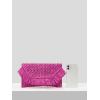 image:imageFloerns Womens Woven Straw Envelope Fringe Trim Rattan Beach Clutch HandbagHot Pink