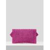 image:imageFloerns Womens Woven Straw Envelope Fringe Trim Rattan Beach Clutch HandbagHot Pink