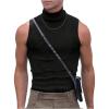 image:imageFloerns Mens Ribbed Knit Sleeveless T Shirt Mock Neck Solid Tank TopBlack