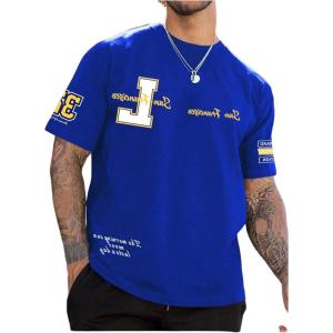 image:imageFloerns Mens Summer Christian Cross Graphic Print Short Sleeve Jesus T Shirts Crewneck Tee TopsRoyal Blue