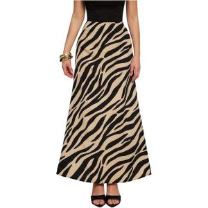 image:imageFloerns Womens Elegant Zebra Print Maxi Skirt Graphic Going Out Long SkirtsKhaki