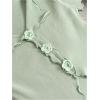 image:imageFloerns Womens 3D Floral Tops Knitted Short Sleeve Sweater V Neck Cute Pullover TopMint Green