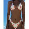 image:imageFloerns Womens Bikini Sets Floral Print Triangle Halter Swimsuit Cheeky 2 Piece Bathing SuitWhite