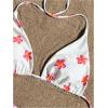 image:imageFloerns Womens Bikini Sets Floral Print Triangle Halter Swimsuit Cheeky 2 Piece Bathing SuitWhite