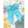 image:imageFloerns Womens Summer Sexy Beach Vacation Strapless Tube Top Starfish Asymmetrical Hem Boho BandeauBlue