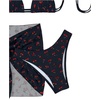 image:imageFloerns Womens 3 Piece Bathing Suit Triangle Halter Bikini Set with Beach SkirtBlack