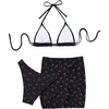 image:imageFloerns Womens 3 Piece Bathing Suit Triangle Halter Bikini Set with Beach SkirtBlack