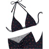 image:imageFloerns Womens 3 Piece Bathing Suit Triangle Halter Bikini Set with Beach SkirtBlack