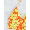 image:imageFloerns Womens Tankinis 2 Piece Floral Print Halter Tie Back Crop Top and Bottoms Bikini SetOrange and Yellow