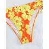 image:imageFloerns Womens Tankinis 2 Piece Floral Print Halter Tie Back Crop Top and Bottoms Bikini SetOrange and Yellow
