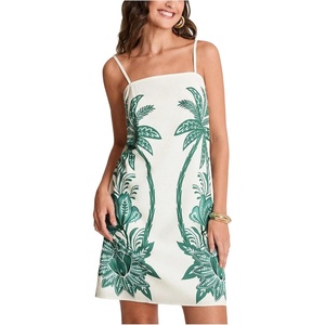 image:imageFloerns Womens Tropical Cami Dress Spaghetti Strap Beach Vacation Short DressesGreen