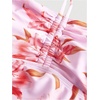image:imageFloerns Womens 2 Piece Swimsuits Floral Ruched Halter Bikini Tie Side Bathing SuitCoral Pink