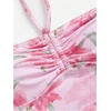 image:imageFloerns Womens 2 Piece Swimsuits Floral Ruched Halter Bikini Tie Side Bathing SuitPink